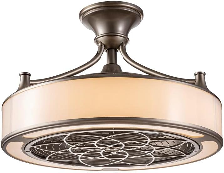 Windara 22 in. LED Indoor/Covered Outdoor Brushed Nickel Ceiling Fan - $150