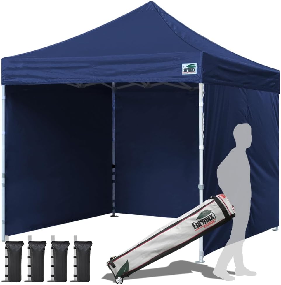 Eurmax USA 10'x10' Pop-up Canopy Tent Commercial Instant Canopies(Navy Blue) - $155