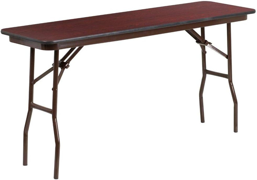 Flash Furniture Frankie 5-Foot Mahogany Melamine Laminate Folding Training Table - $50