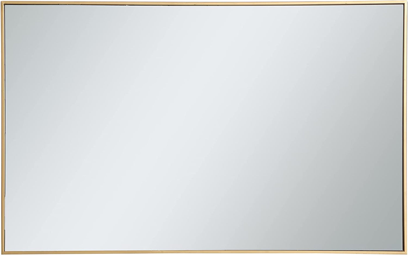 Elegant Decor Metal Frame Rectangle Mirror 30 inch in Brass - $130