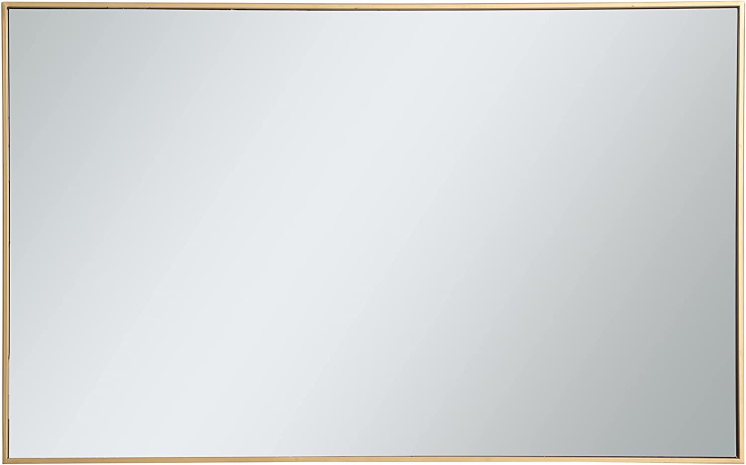 Elegant Decor Metal Frame Rectangle Mirror 30 inch in Brass - $130