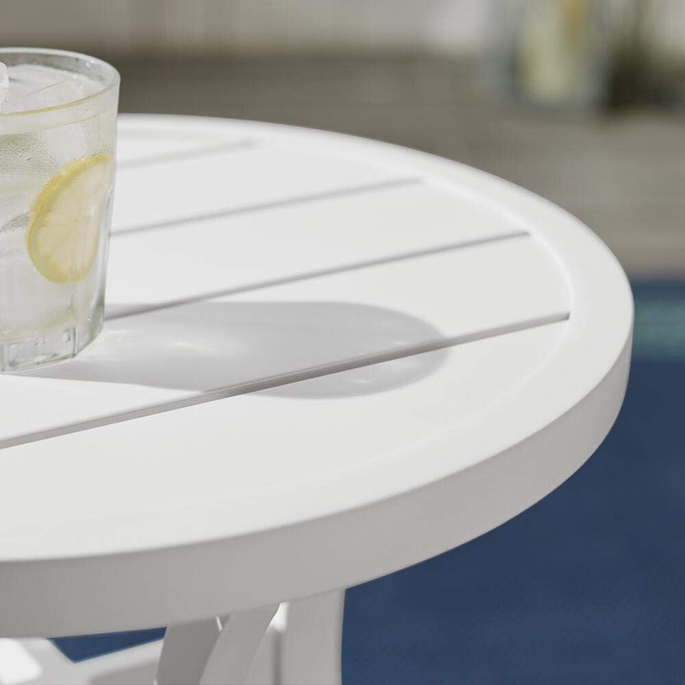 StyleWell Mix and Match 28 in. White Round Metal Outdoor Patio Bistro Table - $40