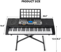 MUSTAR Piano Keyboard, 61 Key Keyboard Piano Electric Piano with Stand - $85