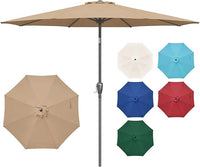 Simple Deluxe 9' Patio Umbrella Outdoor Table Market Yard Umbrella, Tan - $30