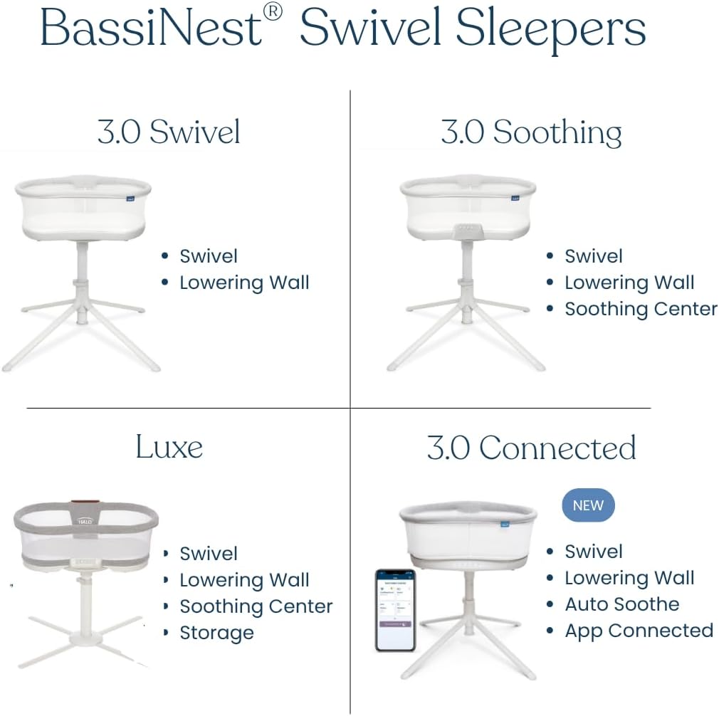 HALO BassiNest Swivel Sleeper 3.0 – Over-Bed Baby Bassinet with 360 Rotation - $190