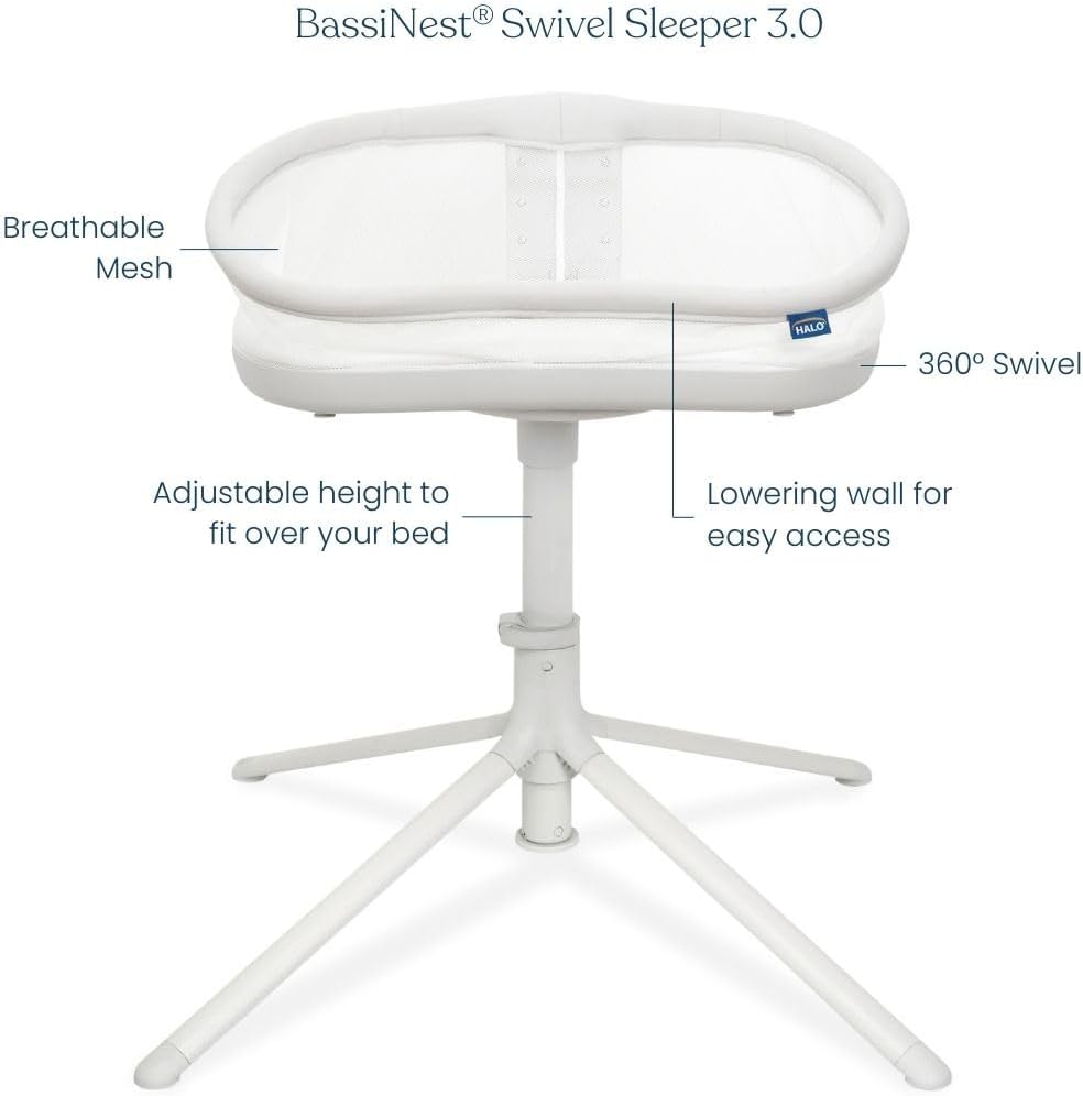 HALO BassiNest Swivel Sleeper 3.0 – Over-Bed Baby Bassinet with 360 Rotation - $190