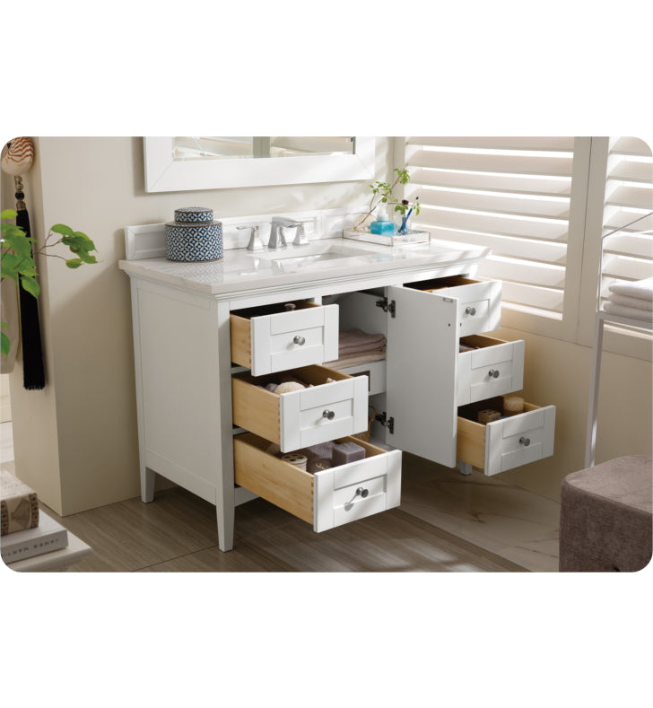 James Martin Palisades 48" Freestanding Single Bathroom Vanity in Bright White - $1295