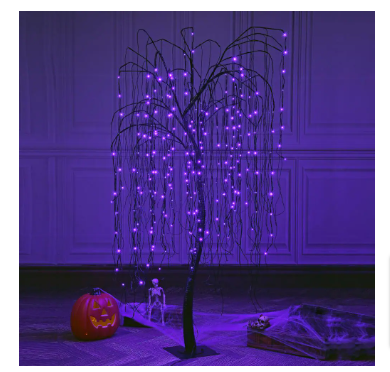 Lightshare 7 ft. Purple Pre-Lit LED Halloween Tree Artificial Christmas Tree - $80