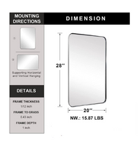 ANDY STAR 28 in. W x 1.00 in. H Rectangular Hanging Vanity Mirror - $115