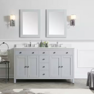 Austen Framed Rectangular Bathroom Vanity Mirror in Dove Grey - $125