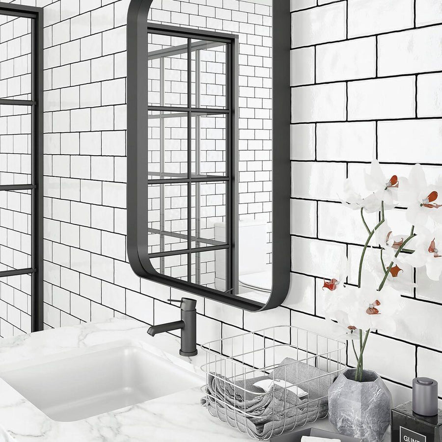Interceramic Ripple White 3" x 12" Glazed Ceramic Wall Tile (9.69 sq ft per box) - $15