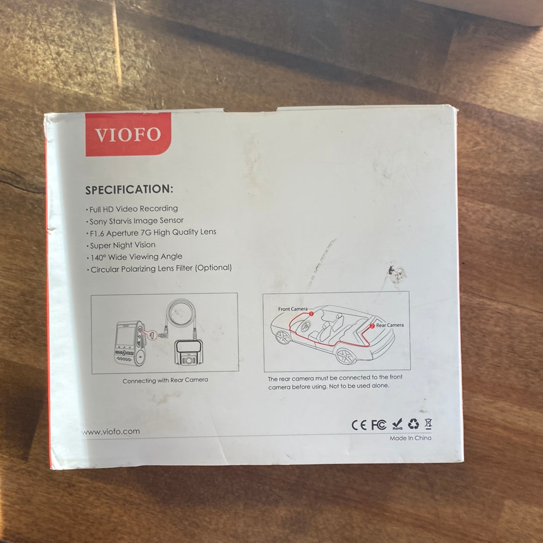 VIOFO A129 Rear Camera for A129 - $40