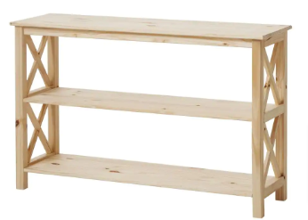 StyleWell Rectangle Unfinished Natural Pine Wood X-Cross Console Table - $75