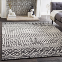 Surya Elaziz ELZ-2307 108 x 150" (9'x12.5') Rectangle Fabric Rug Gray/Black/White - $270