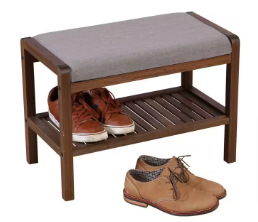Eccostyle 17 in. x 23.75 in. x 12.5 in. Solid Bamboo Padded Shoe Bench - $60