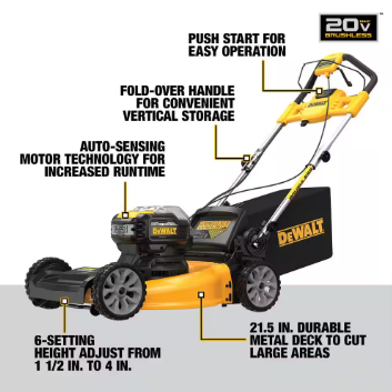 DEWALT 20V Battery Powered Walk Behind Self Propelled Lawn Mower(No Batteries) - $455