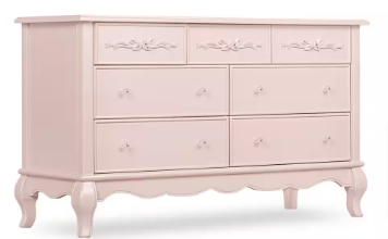Evolur Aurora Blush Pink Double Dresser (7-Drawer) - $490