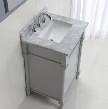 Aberdeen 24 in. W x 20 in. D x 34.5 in. H Single Sink Bath Vanity in Dove Gray - $290