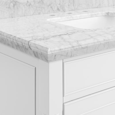 allen + roth Perrella 37-in White Undermount Single Sink Bathroom Vanity with Top - $600