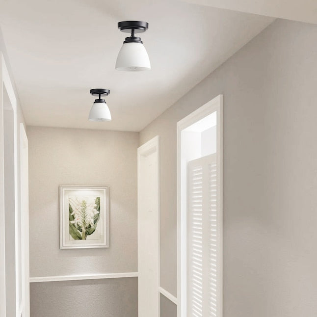 Aiwen 1 -Light 5.9-in Black Semi Flush Mount Light ENERGY STAR Certified - $20