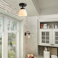Aiwen 1 -Light 5.9-in Black Semi Flush Mount Light ENERGY STAR Certified - $20