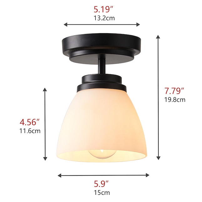 Aiwen 1 -Light 5.9-in Black Semi Flush Mount Light ENERGY STAR Certified - $20