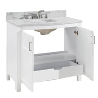 allen + roth Moravia 36-in White Undermount Single Sink Bathroom Vanity with Top - $570