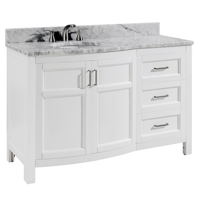 allen + roth Moravia 48-in White Undermount Single Sink Bathroom Vanity with Top - $720