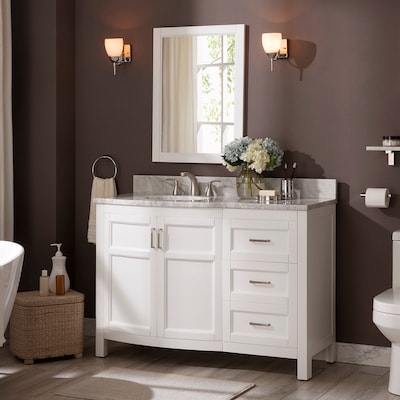 allen + roth Moravia 48-in White Undermount Single Sink Bathroom Vanity with Top - $720