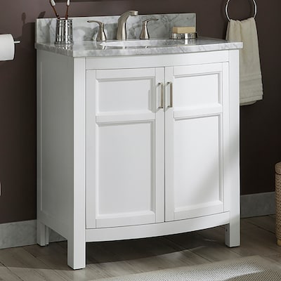 allen + roth Moravia 30-in White Undermount Single Sink Bathroom Vanity with Top - $300