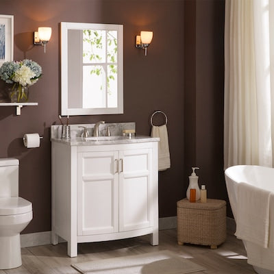 allen + roth Moravia 30-in White Undermount Single Sink Bathroom Vanity (No top) - $150