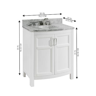 allen + roth Moravia 30-in White Undermount Single Sink Bathroom Vanity (No top) - $150