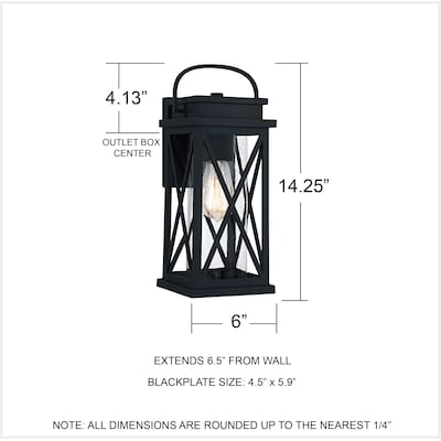 Quoizel Saint Elias 1-Light 14.25-in Matte Black Outdoor Wall Light - $50