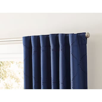 allen + roth 84-in Navy Blackout Thermal Lined Back Tab Single Curtain Panel - $20
