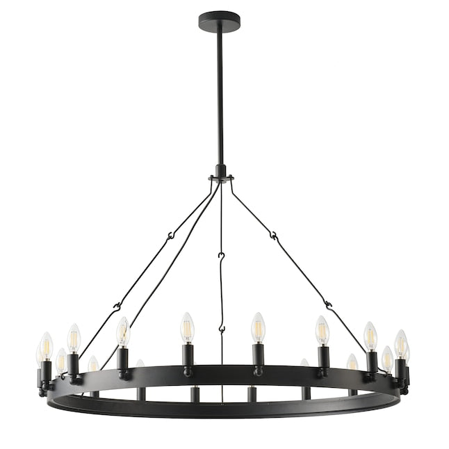 Aiwen 18 -Light Black Industrial For Use in Bedrooms, Dining Rooms Chandelier - $185