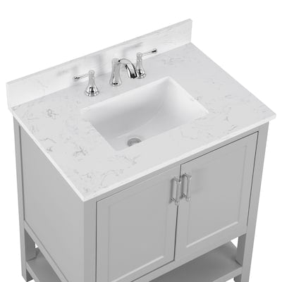 Style Selections Keary 31-in Light Gray Undermount Single Sink Bath Vanity with Top - $410