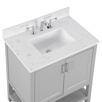 Style Selections Keary 37-in Light Grey Undermount Single Sink Bath Vanity with Top - $435