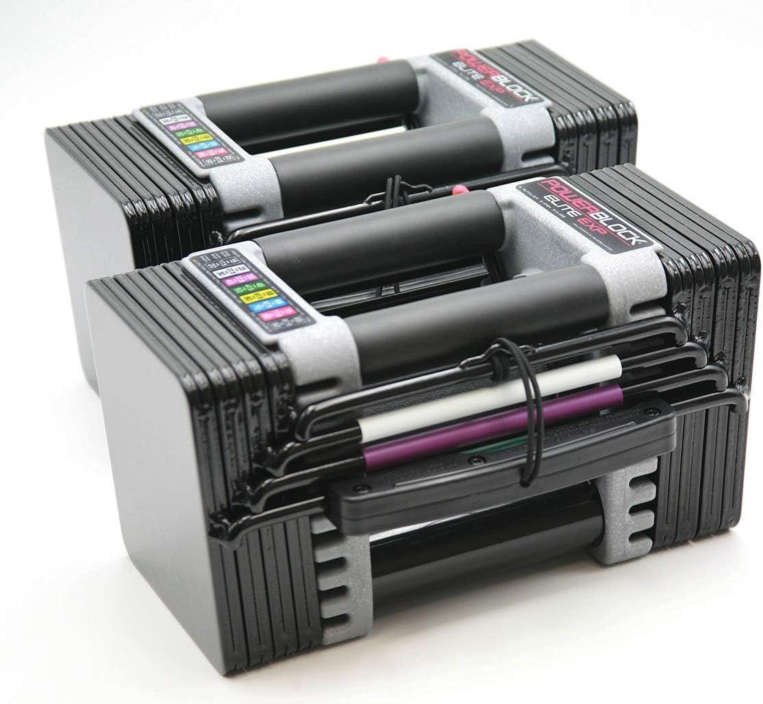 PowerBlock Elite EXP Adjustable Dumbbells, Sold in Pairs, Stage 1, 5-50 lb. - $215