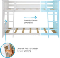 Max & Lily Twin Over Twin Low Bunk Bed with Ladder, Wooden Bunk beds - $240