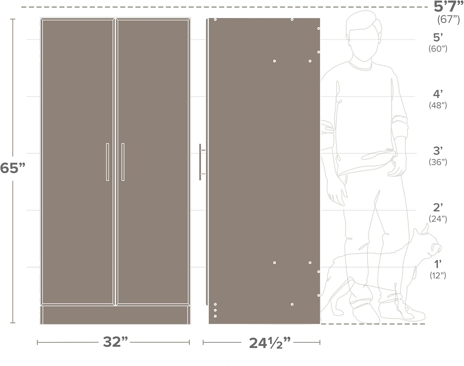 Prepac Elite 32" Storage Cabinet Closet, Gray Storage Cabinet, Linen Cabinet - $125