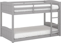 Contemporary Wood Arch Twin Over Twin Floor Bunk Bed with Slats, Gray - $375