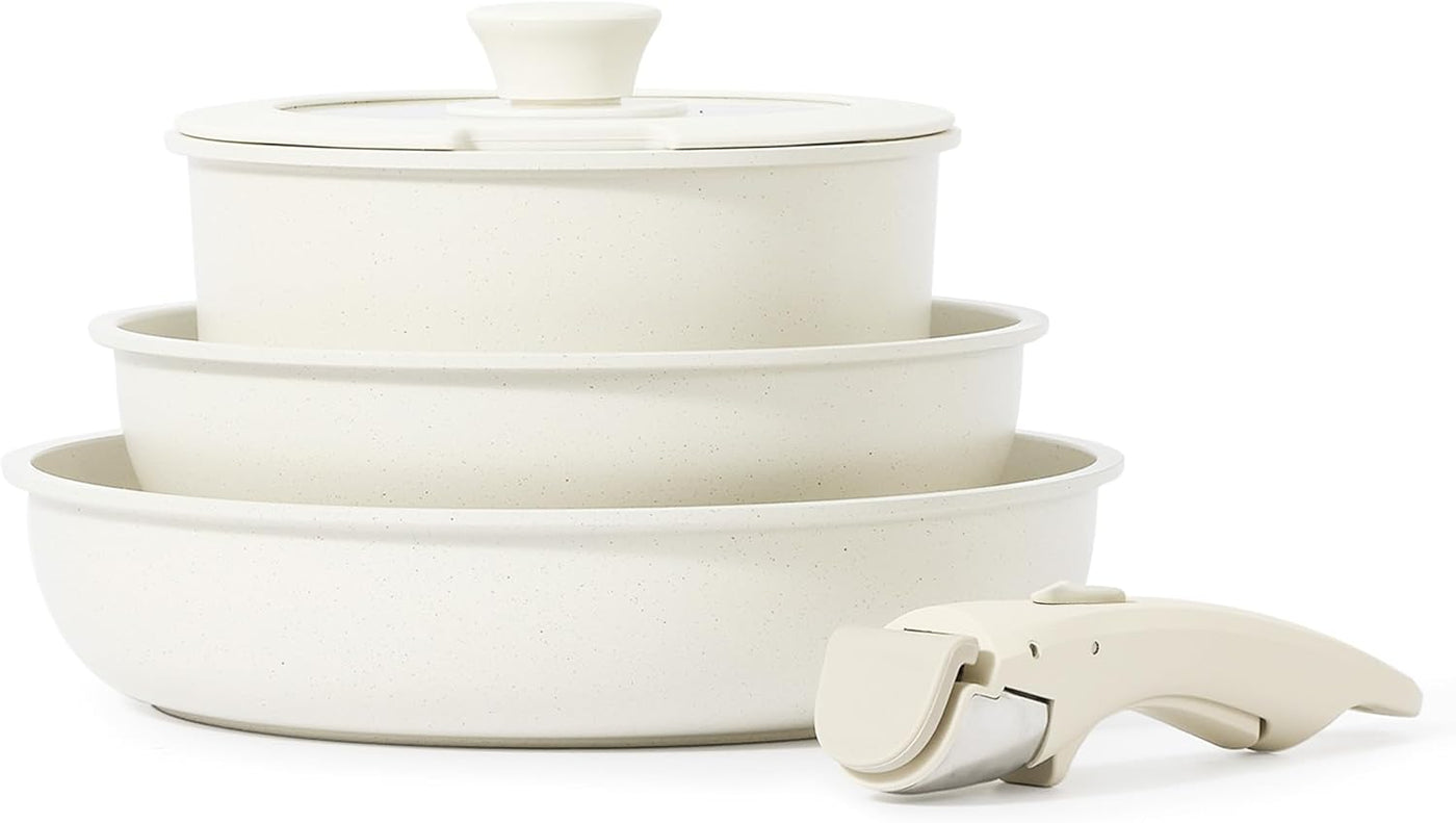 CAROTE Ceramic Saucepan Set, Nonstick Pots and Pans, Dishwasher Safe  Cooking Pots, Large Kitchen Pot Set, Induction Compatible, PFOA Free