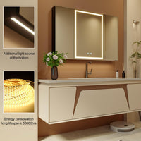 KWW 40 x 28 Inch LED Lighted Bathroom Medicine Cabinet with Sockets & USBs - $205