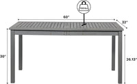 Walker Edison Dominica Contemporary Slatted Outdoor Dining Table, 34 Inch - $100