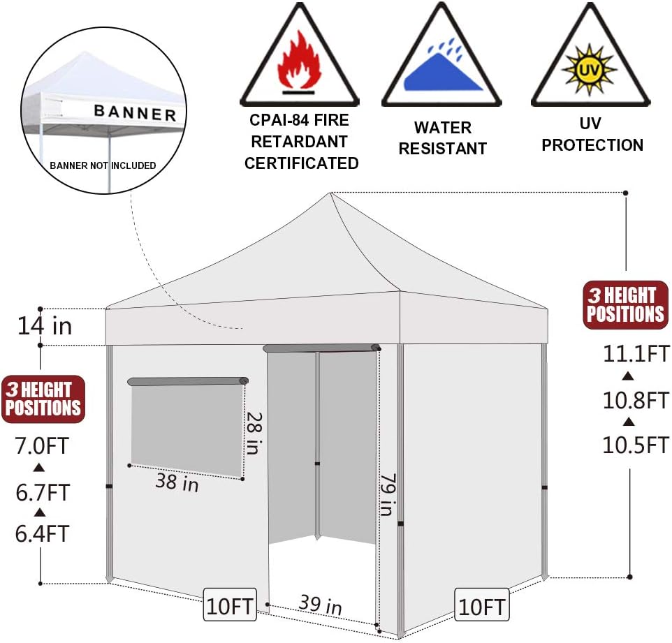 Eurmax USA 10'x10' Pop-up Canopy Tent Commercial Instant Canopies(Navy Blue) - $155