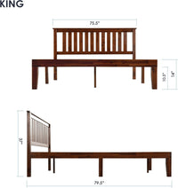 Mellow Marley 14 Inch Solid Wood Platform Bed with Paneled Headboard, King - $145