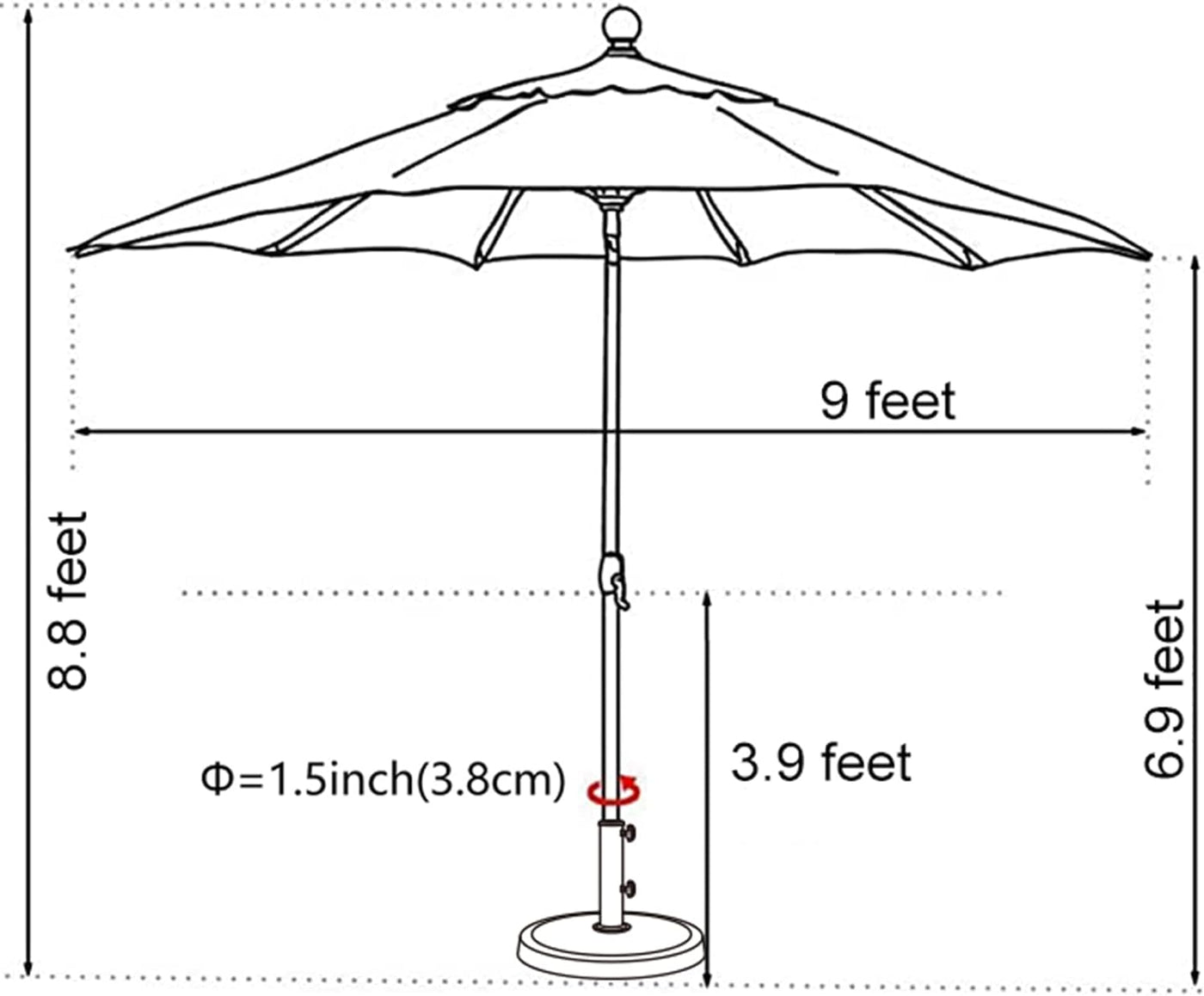 EliteShade USA 9Ft Market Umbrella Patio Umbrella - $100