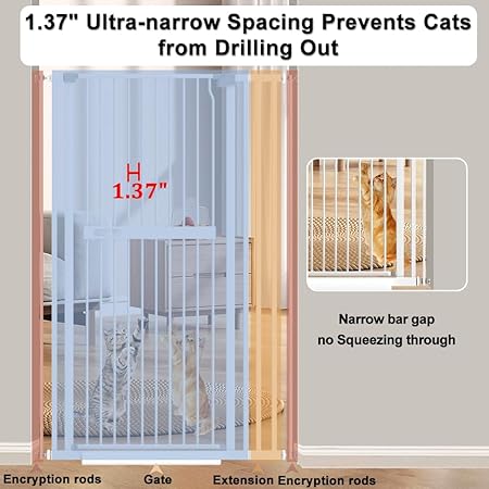 71 inch Extra Tall Cat Pet Gate, 29.92-37.79" Wide Gate for Cats - $150