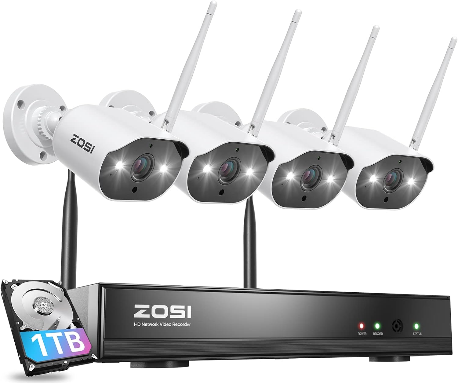 ZOSI 2K Wireless Security Camera System,2K H.265+ 8CH NVR with 1TB Hard Drive - $120