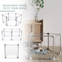 Foldable Indoor/Outdoor Dog Playpen with Transparent Panels & Silver Rods - $130